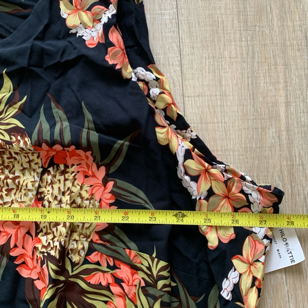 Hilo Hattie Hawaii Sleeveless Sun Dress Hawaiian Black Floral Rayon Women 4XL - Picture 10 of 11